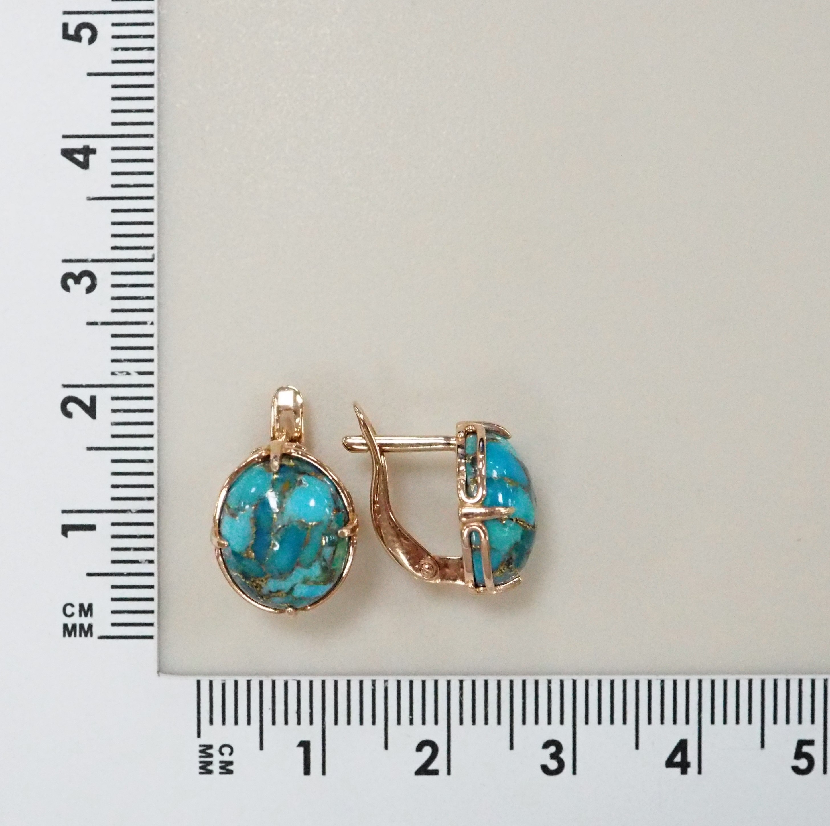 Серебряные серьги с бирюзой
